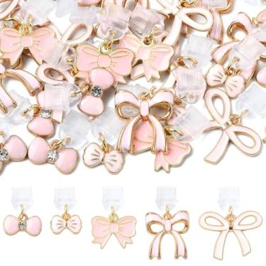 Imagem de UR URLIFEHALL 30 peças, 5 estilos, plugue de porta USB-C de PVC à prova de poeira para celular com pingentes de laço esmaltados rosa para a maioria das portas tipo C