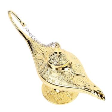 Imagem de Tnfeeon Lâmpada Magic Genie Wishing, Fabricada Em Liga de Zinco Durável Com Padrões Gravados à Mão, Compacta 8,66 X 4,72 X 2,95 Polegadas para Decoração Elegante de Mesa, Perfeita para Festas de