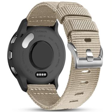 Imagem de Pulseira de nylon resistente ao desgaste de 18 mm compatível com Garmin Venu 3S/2S/Vivoactive 4S/Vivomove 3S, pulseira farbic de nylon resistente para forerunner 265S/255S/Fossil Gen 6/5E 42 mm