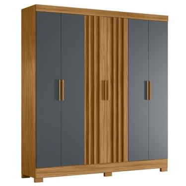 Imagem de Guarda Roupa Casal 6 Portas 195 Cm Valenca Freijo Cinza Moval