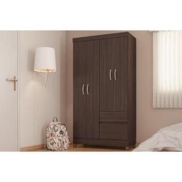 Imagem de Guarda Roupa Solteiro 4 Portas E 2 Gavetas Lotus Cafe Touch - Demóbile