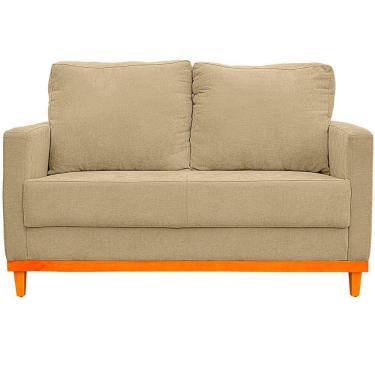 Imagem de Sofa Berlim 2 Lugares Base De Madeira Tecido Impermeavel Palha