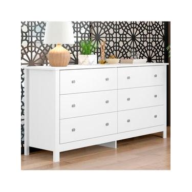 Imagem de Cômoda 6 Gavetas Branca em MDF 145x40x72 cm Ditália