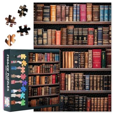 Imagem de Vintage Bookshelf Puzzles for Adults 1000 Pieces - Jigsaw Puzzles Ancient Books Art, 27.5x19.7 Inch Library Design Challenging Puzzle Family Game for Men & Women (Home Decor Gift)