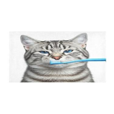 Imagem de JUZIHAI Tapete de banho 99 x 50 cm, tapete de pelúcia macio absorvente para gatos cinza, antiderrapante, lavável, tapete para banheiro, quarto, cozinha, entrada