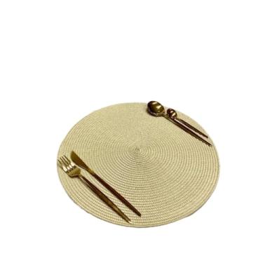 Imagem de Jogo Americano Redondo Kit com 6 Peças 38cm em PVC – Sousplat para Mesa Posta, Jantar e Decoração(Bege)