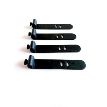 Imagem de 10 abraçadeiras pretas de silicone ajustáveis de 3 furos, tiras de cabo de fivela oval reutilizáveis de 73 x 10 mm para organização de fios, uso em viagens de escritório em casa