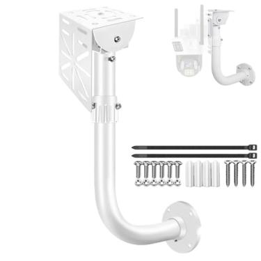 Imagem de Suporte de parede ajustável de alumínio em forma de L - tubo de 38/45 mm, comprimento de 30-60 cm, suporte interno/externo resistente para câmeras Dome/IP/PTZ, vigilância doméstica