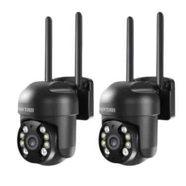 Imagem de Kit com 2 ANJ.GG Câmera de Segurança Interna/Externa, Dome PTZ, 720p/1080p, Detecção de Movimento, Monitoramento Residencial, U2-preto*2, Wi-Fi/Com Fio, Visão Noturna, AC/DC