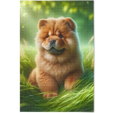 Imagem de Chow Chow Quebra-cabeças de cachorro fofo 500 peças presentes de festa de elefante branco presentes de quebra-cabeça exclusivos arte personalizada impressão animal, 52 cm x 37,8 cm