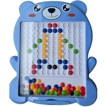 Imagem de Tábua de Desenho Magnético Colorida Infantil (7x7 | 49 Espaços) - Brinquedo Educacional Interativo com Folhetos Criativos