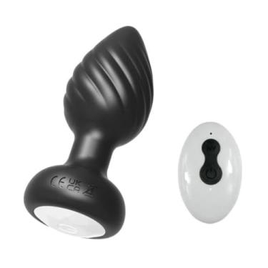 Imagem de Plug Anal Vibratório Escalonado em Silicone Líquido com Led 9 X 3,5cm e Controle Remoto PL191 (PRETO)