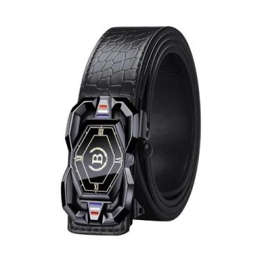 Imagem de Cinto Masculino Casual Com Padrão De Crocodilo E Fivela Automática, Mo