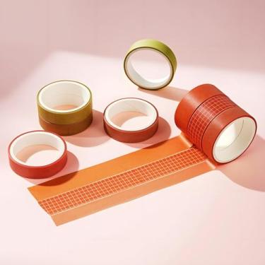 Imagem de Conjunto de 8 rolos de adesivos Washi de 3 m, adesivos de cor sólida decorativos para artes faça-você-mesmo artesanato suprimentos de diário scrapbook cartão embrulho