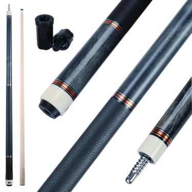 Imagem de Teekerwang Taco de sinuca 147.3 cm 19 567.0 g 2 peças com ponta de 12,5 mm, taco de bilhar canadense Maple Pro, para adultos/iniciantes/jogadores profissionais. (Cinza-03)