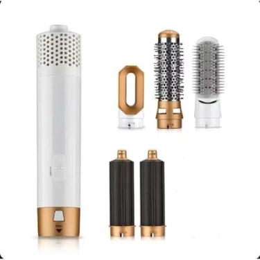 Imagem de Secador De Cabelo 5 em 1 Pente Alisador E Frisador 110v e 220v(Branco,110v)