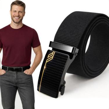 Imagem de Cinto Masculino Casual Social Estiloso Ajustável 120cm Fivela Automáti