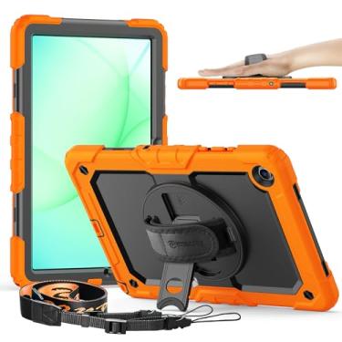 Imagem de Timecity Capa para Samsung Galaxy Tab A9+/A11+ Plus 11 polegadas - Capa protetora resistente com protetor de tela, suporte giratório, alça de ombro e suporte para lápis | Adequado para crianças