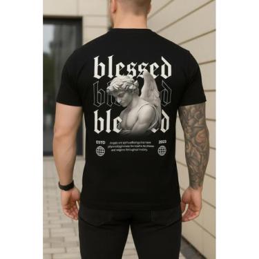 Imagem de Camiseta Blessed Masculina 100% Algodão Streetwear Fio 30.1 - Versitz,