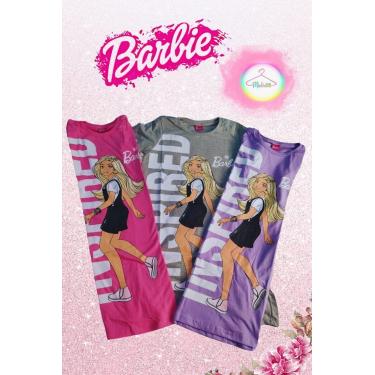 Imagem de Vestido Infantil Barbie - Cinza