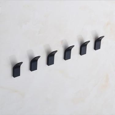 Imagem de Conjunto de ganchos de parede para toalhas, roupas e bolsas, suporte para toalhas, cabide adesivo para roupas.(6,Branco)