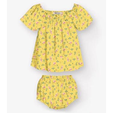 Imagem de Conjunto Bata com Calcinha Feminino Trick Nick Amarelo, M, Amarelo