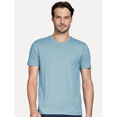 Imagem de Camiseta Aramis Masculina Basic Lisa Mono Icon Azul Mescla-Masculino