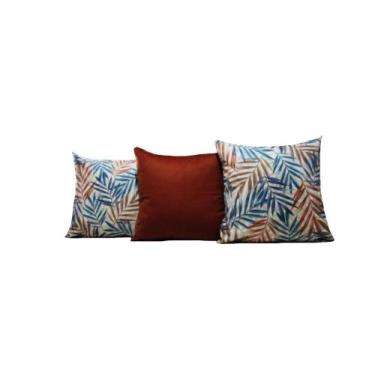 Imagem de Capas para Almofadas 45 x 45 Tecido Veludo Estampado Conjunto 3 Peças 