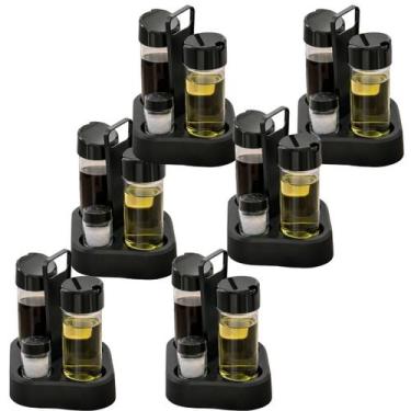 Imagem de Kit 6 Galheteiros 4 em 1 Unitermi Porta Temperos Cozinha Mesa Posta Sa