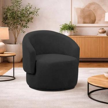 Imagem de Poltrona Decorativa Sala de Estar Recepção Jasmine Preto