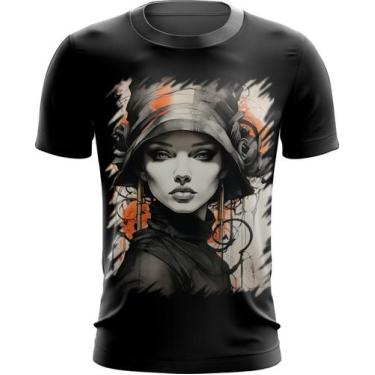 Imagem de Camiseta Dryfit Pintura a Carvão Mulher Arte Esfumaçada 9 - Kasubeck S