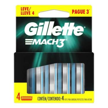 Imagem de Gillette Mach3 carga para lâmina de barbear 4 un - Congratulations Sto