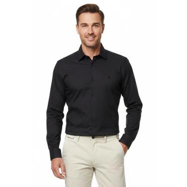Imagem de Camisa Masculina Slim Fit Premium Polo Wear Marinho, Preto, G1