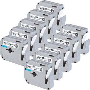 Imagem de Kit com 10 Fita Rotuladora Ribbon Preto Compatível com MK231 12mm Bran