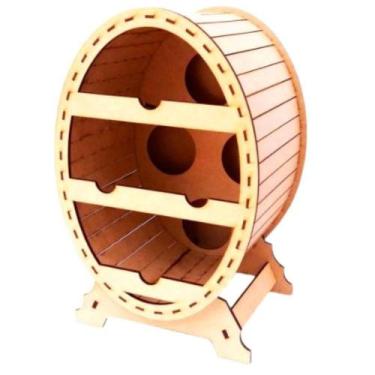 Imagem de Mini Adega Mdf Oval Para 4 Garrafas - LENOBRE