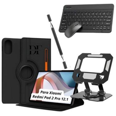 Imagem de Kit Completo P/ Redmi Pad 2 Pro 12.1 Capa + Teclado Mouse + Suporte Ta
