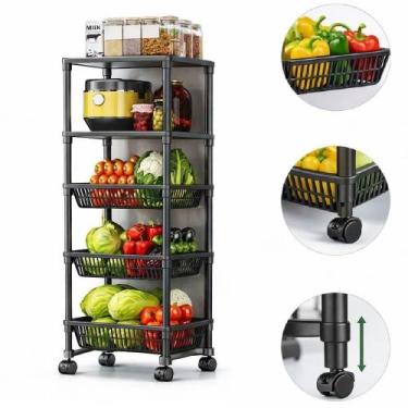 Imagem de Estante Organizador Multiuso de Cozinha com 5 Prateleiras para Micro-o
