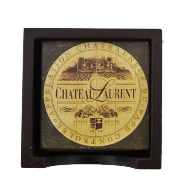 Imagem de Porta Copos Quadrados Decorados Charmoso Chateau Laurent - JHR, Porta 