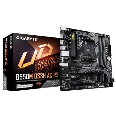 Imagem de Placa Mãe B550M DS3H AC R2 para Processadores AMD Ryzen AM4 com DDR4 Até 128GB Micro ATX Gigabyte