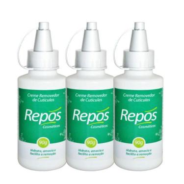 Imagem de Kit 3 Creme Removedor e Hidratante de Cutículas Repos 90g