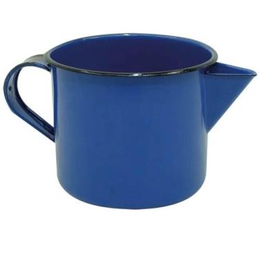 Imagem de Caneca Leiteira Esmaltada Metalllouça N12 com Bico e Alça 1L Azul Cane