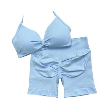 Imagem de Top Esportivo Feminino Acolchoado Com Costas Abertas, Tipo Halter, Par