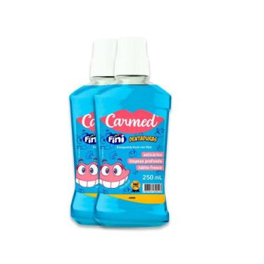 Imagem de Kit 2 Carmed Enxaguante Bucal Flúor Cimed Fini Dentaduras 250ml