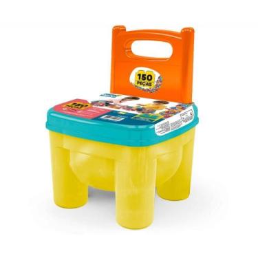 Imagem de Brinquedo para Montar Brinkadeira CLICK com 150 Peças e Cadeira Multif