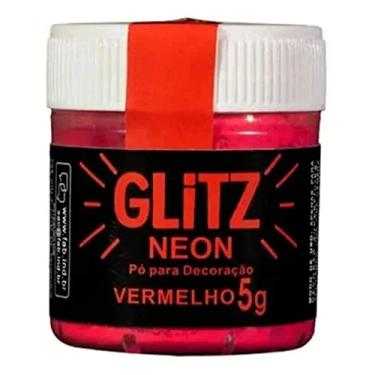 Imagem de Corante Pó Glitz Neon Vermelho Brilha Na Luz Negra