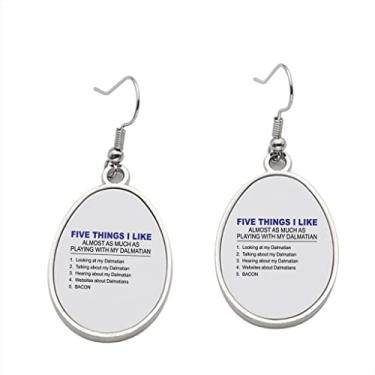 Imagem de Brinco Five Things I Like Dálmata – Brincos pendentes de dálmata para meninas – Presente de festa de aniversário dos namorados