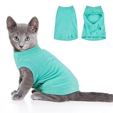 Imagem de Moletom de lã macia para cães – suéteres quentes para cães pequenos, médios e gatos, clima frio – suéter de gato com capuz elástico fácil de colocar – roupas confortáveis de inverno para cães e animais de estimação