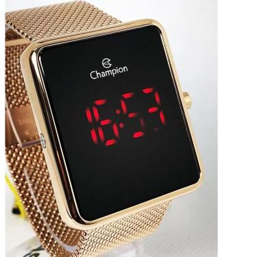Imagem de Relogio Champion Rose Quadrado Digital Led Vermelha Ch40080p