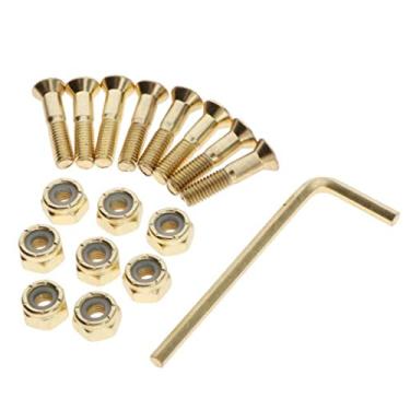 Imagem de Simhoa Conjunto de parafusos e porcas para skate 8 conjuntos Longboard Cruiser Kit de montagem