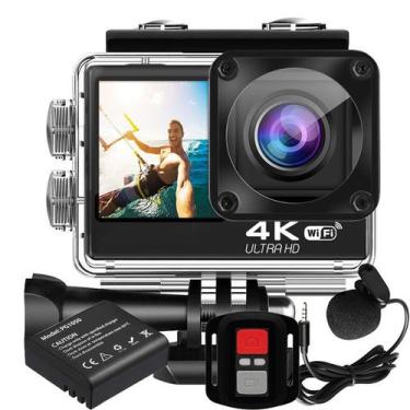 Imagem de Kit Câmera De Ação S60 4K + Bateria Extra Microfone Externo Estabiliza